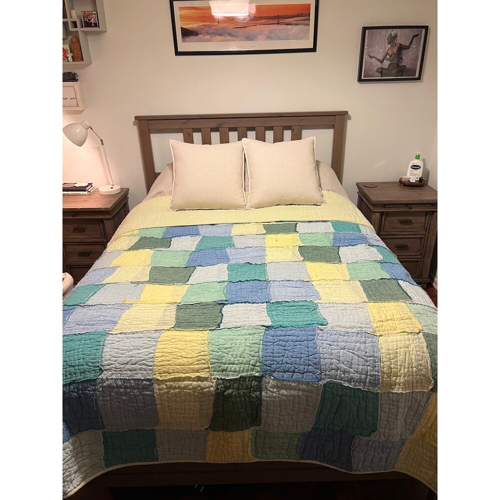 The Company Store 2008 King Patchwork Quilt 104"x96" Reversible Coverlet